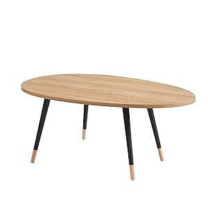 Coffee Table, Composite Wood, Wood and Black, Length 98 cm