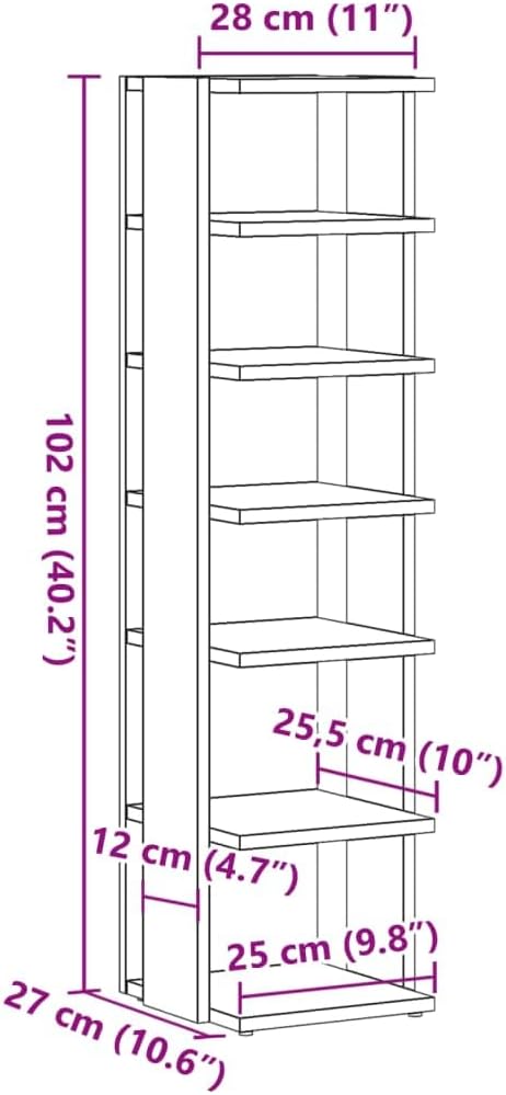 Shoe Rack with 6 Shelves, Shoe Rack for Entryway, Hallway, Shoe Rack, Shoe Storage, Reclaimed Wood Look, Wood Material, Pack of 2