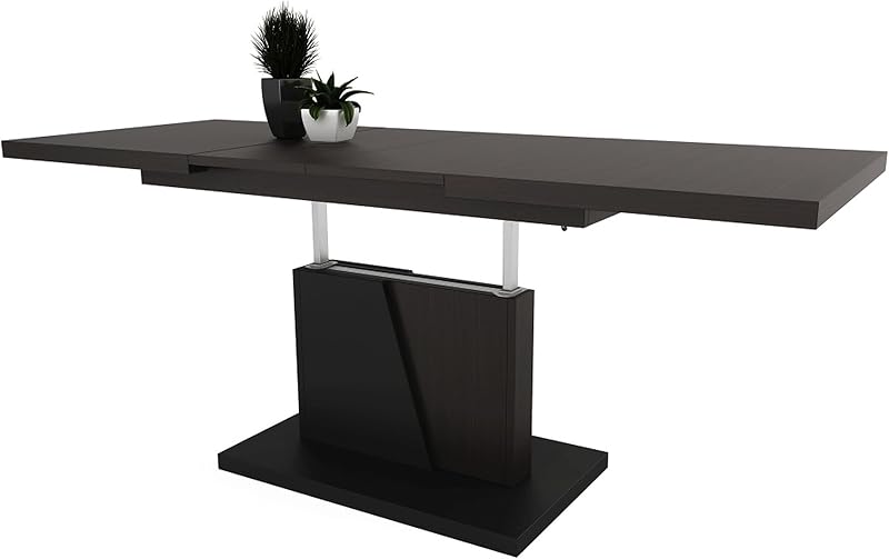 Design Couchtisch Tisch Grand Noir Sonoma Eiche/Anthrazit Grau stufenlos höhenverstellbar ausziehbar 120 bis 180cm Esstisch