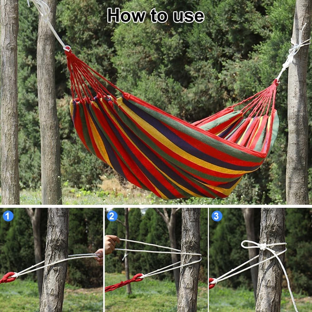 Outdoor Hammock, Portable Hammock for Garden, for One Person, Load Capacity Approx. 80 kg, with Storage Bag, Suitable for Outdoor Leisure, Beach, Garden, Balcony, 260 x 80 cm