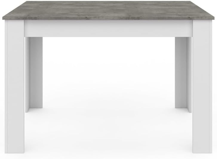 Seater Rectangular Dining Table White Concrete Effect Top 110cm