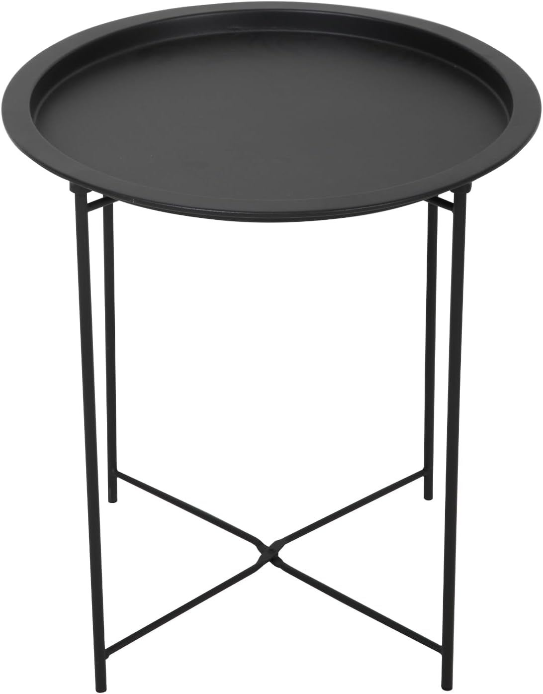 Thebe Side Table Metal Round Bedside Table Coffee Table Living Room Table Small Side Table Metal Table Flower Table Foldable Black