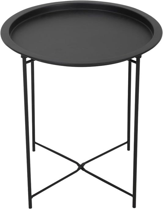 Thebe Side Table Metal Round Bedside Table Coffee Table Living Room Table Small Side Table Metal Table Flower Table Foldable Black