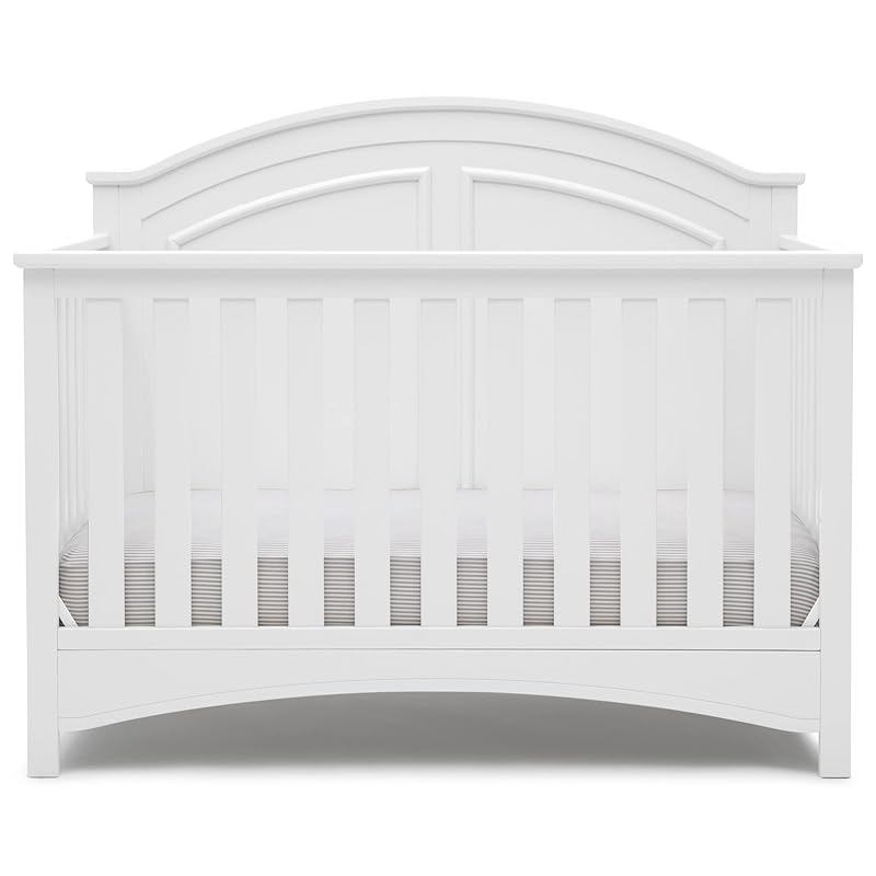 Delta Children Perry 6-in-1 Convertible Crib - Greenguard Gold Certified, Bianca White