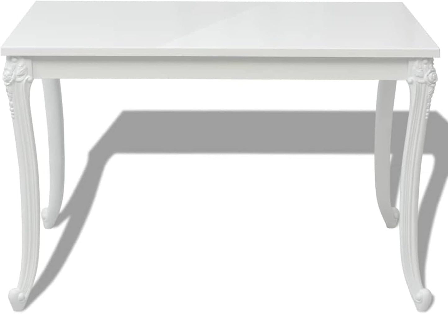 Dining Table 116 x 66 x 76 cm High Gloss White Wooden Kitchen Sofa Garden Table Extendable