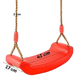 Retoo Children's Swing Garden Swing Seat Outdoor Swing Board Swing Outdoor Indoor Height Adjustable Accessories for Children Playground Plastic Durable Baby Swing Red