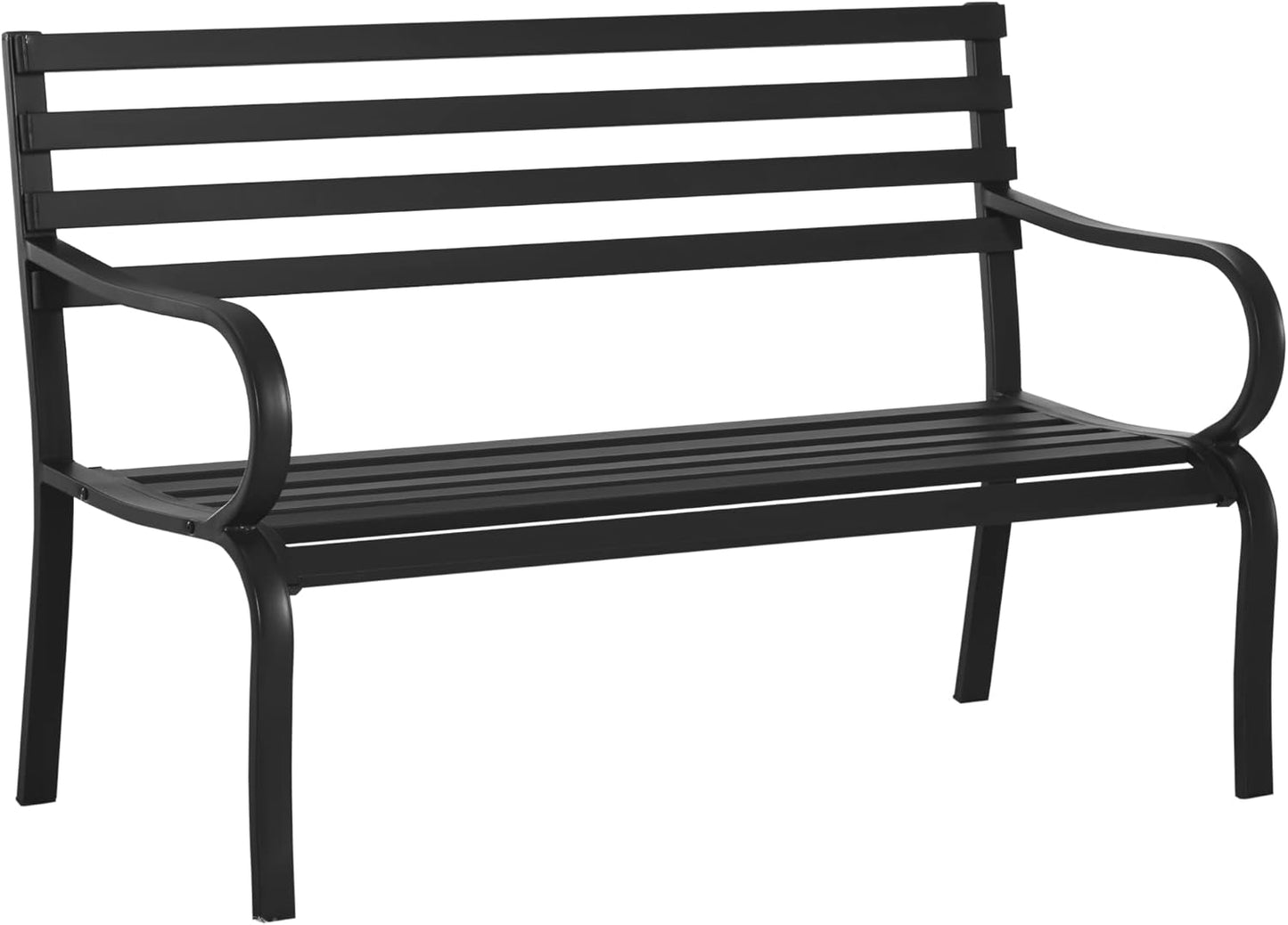 garden furniture 2 seater bench, garden seat 2 module, black.