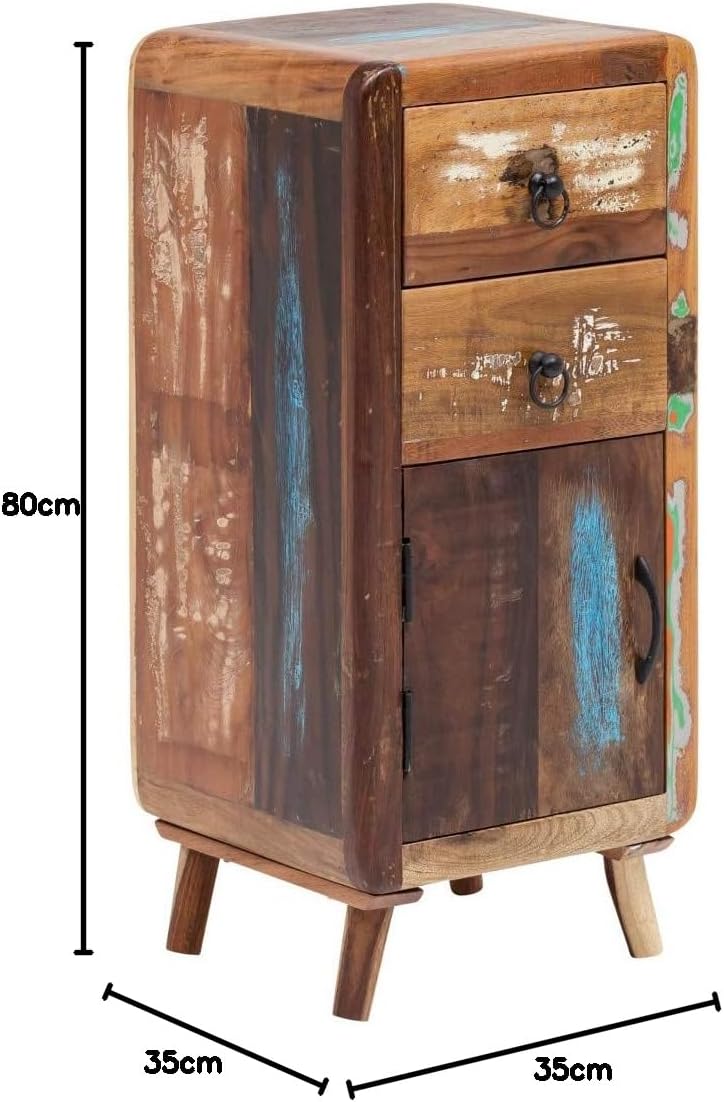 Calcutta Bathroom Cabinet Recycled Wood Colourful Rustic Real Wood Solid Bathroom Furniture Bathroom Cabinet (with Base)