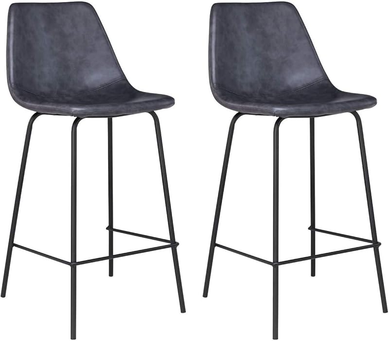 Happy Garden Lucien Vintage Bar Stools Set of 2 Cognac Seat Height 65 cm