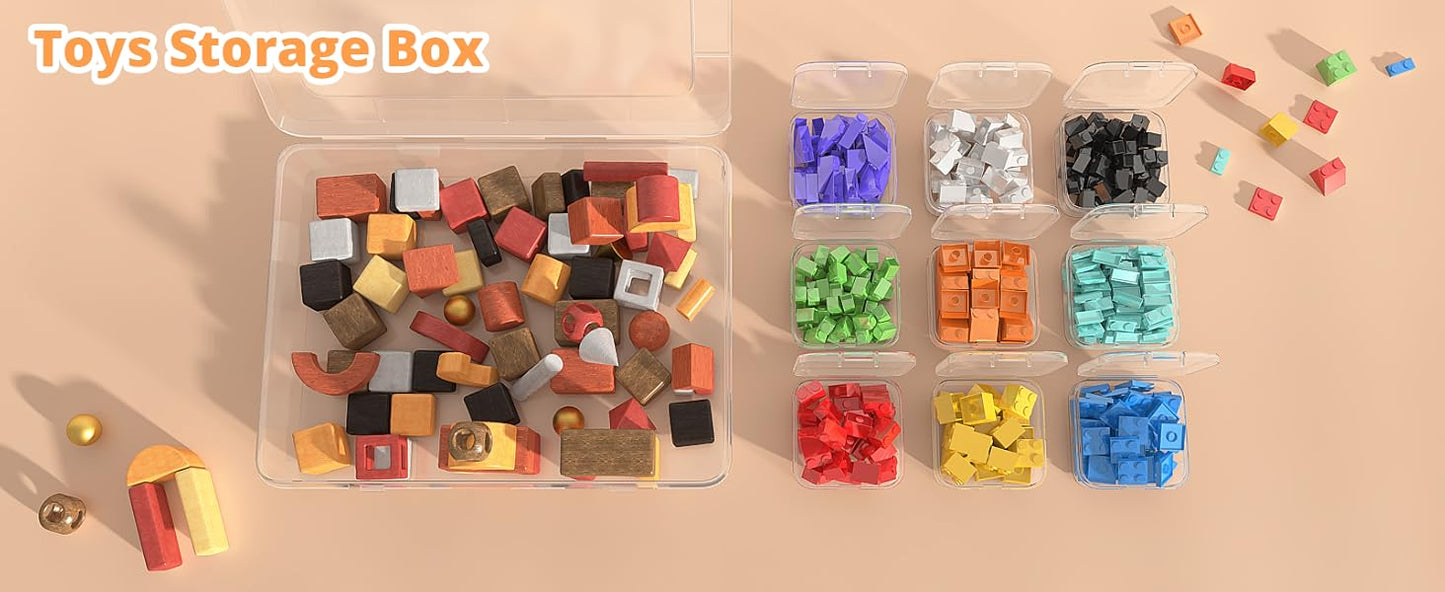 Mathtoxyz Bead Organizer Box, 31Pcs Small Bead Organizers and Storage Plastic Cases Mini Clear Bead Storage Containers Boxes with Hinged Lid and Rectangle for Bracelet Making DIY Jewelry Craft Nail