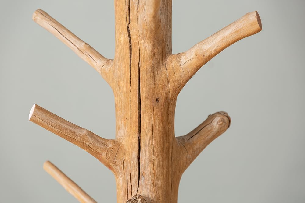 Solid Coat Stand Tree Nature 170 cm Natural Wood Coat Rack Hallway Coat Hook Made of Solid Wood