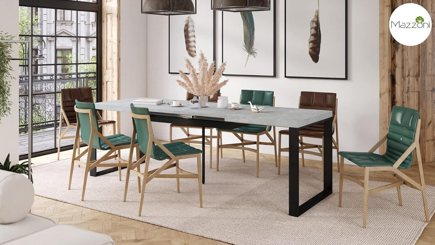 Mazzoni Avari Designer Dining Table Extendible 120 to 270 cm Colour: Concrete Matt Black