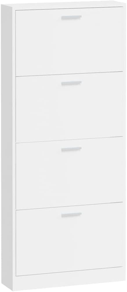 Shoe Cabinet, Shoe Rack, Shoe Storage, Shoe Cabinet, High Gloss White, 59 x 17 x 150 cm, Wood Material