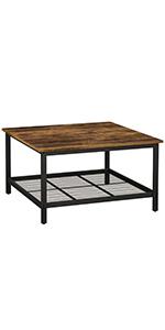 Coffee Table Living Room Table with Folding Top Closed Compartment and Mesh Shelf Metal Frame Industrial Style 100 x 55 x 47 cm Rustic Brown and Black LCT230B01