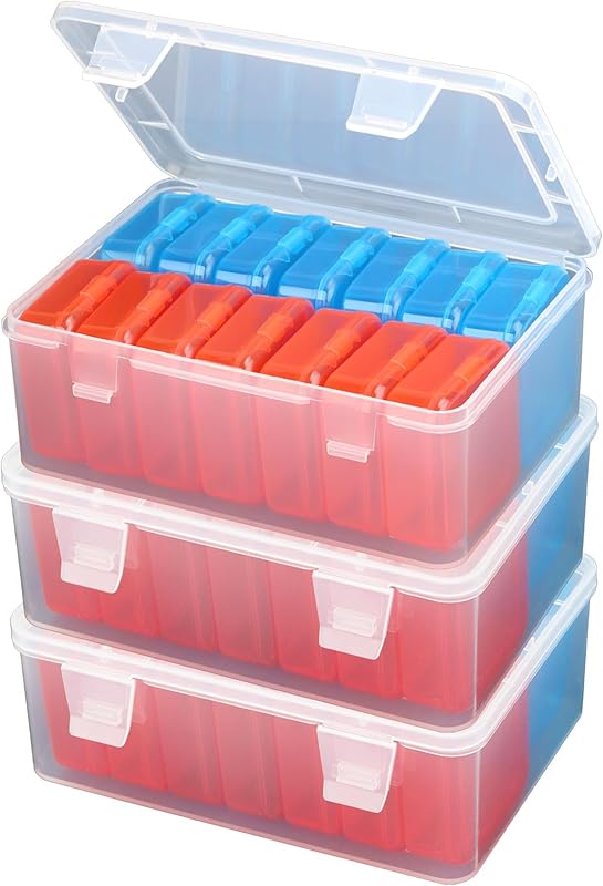 Mathtoxyz Small Bead Organizers, 15 Pieces Plastic Storage Cases Mini Clear Bead Storage Containers Transparent Boxes with Hinged Lid and Rectangle Clear Craft Supply Case