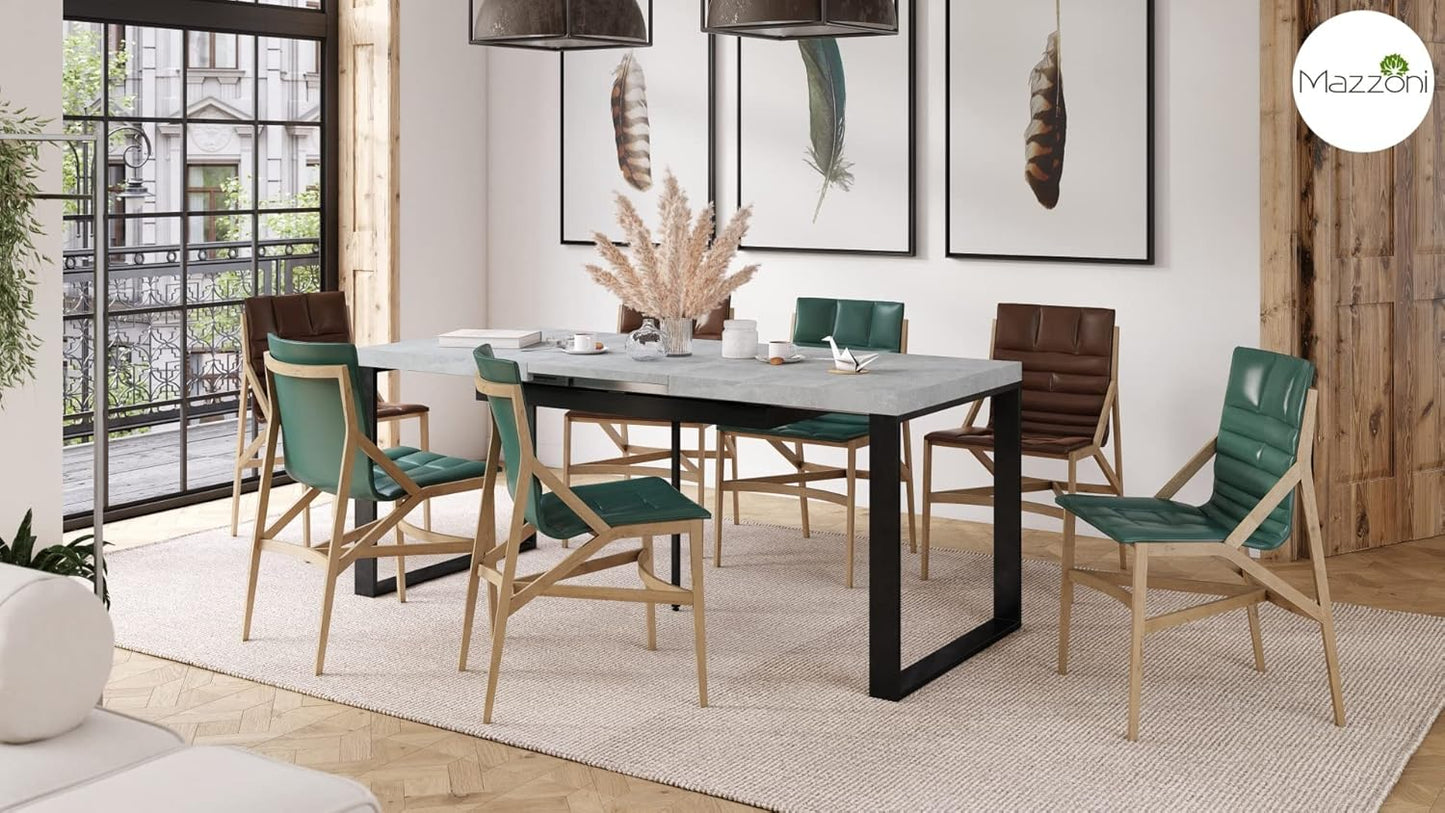 Mazzoni Avari Designer Dining Table Extendible 120 to 270 cm Colour: Concrete Matt Black