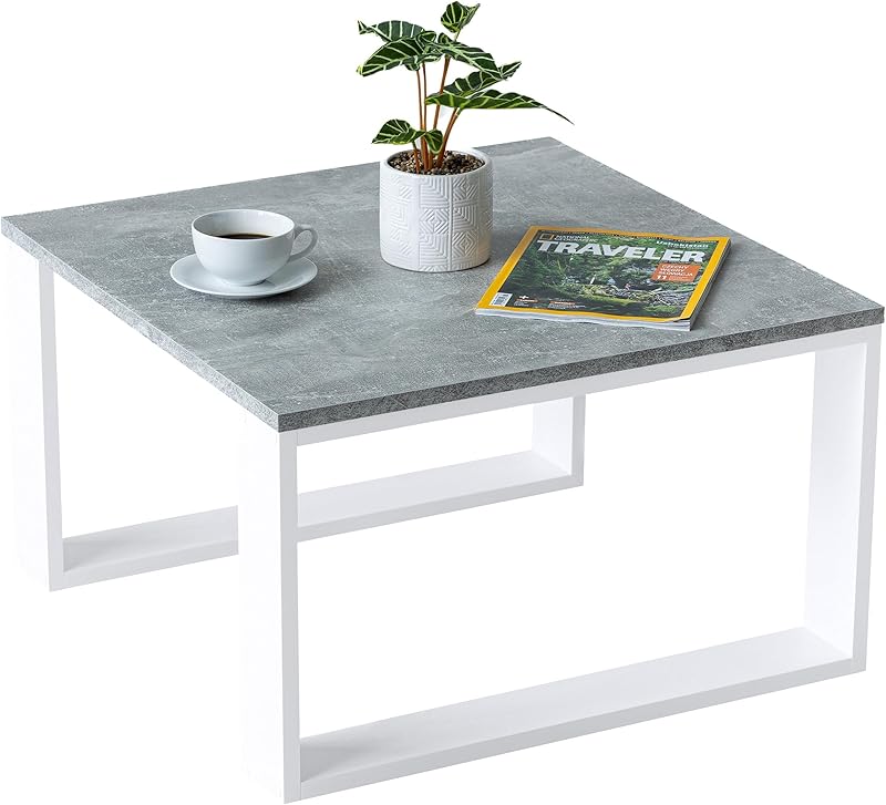 Mex-System Clif Small Coffee Table, Living Room Table, Side Table, 65 x 65 x 40 cm, Square Coffee Table, Ideal for Living Room, Room and Office, Smart Living Living Living Room Table, Modern, Wotan