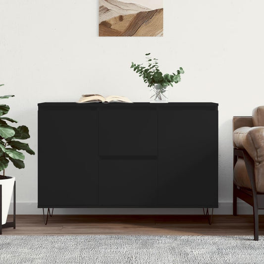 Sideboard Black 104 x 35 x 70 cm Wood Composite Chest of Drawers Bedroom Dressers & Sideboards, Living Room Cabinet, Dresser Cabinet, Bedroom Chest of Drawers, Hallway Chest of Drawers, Room