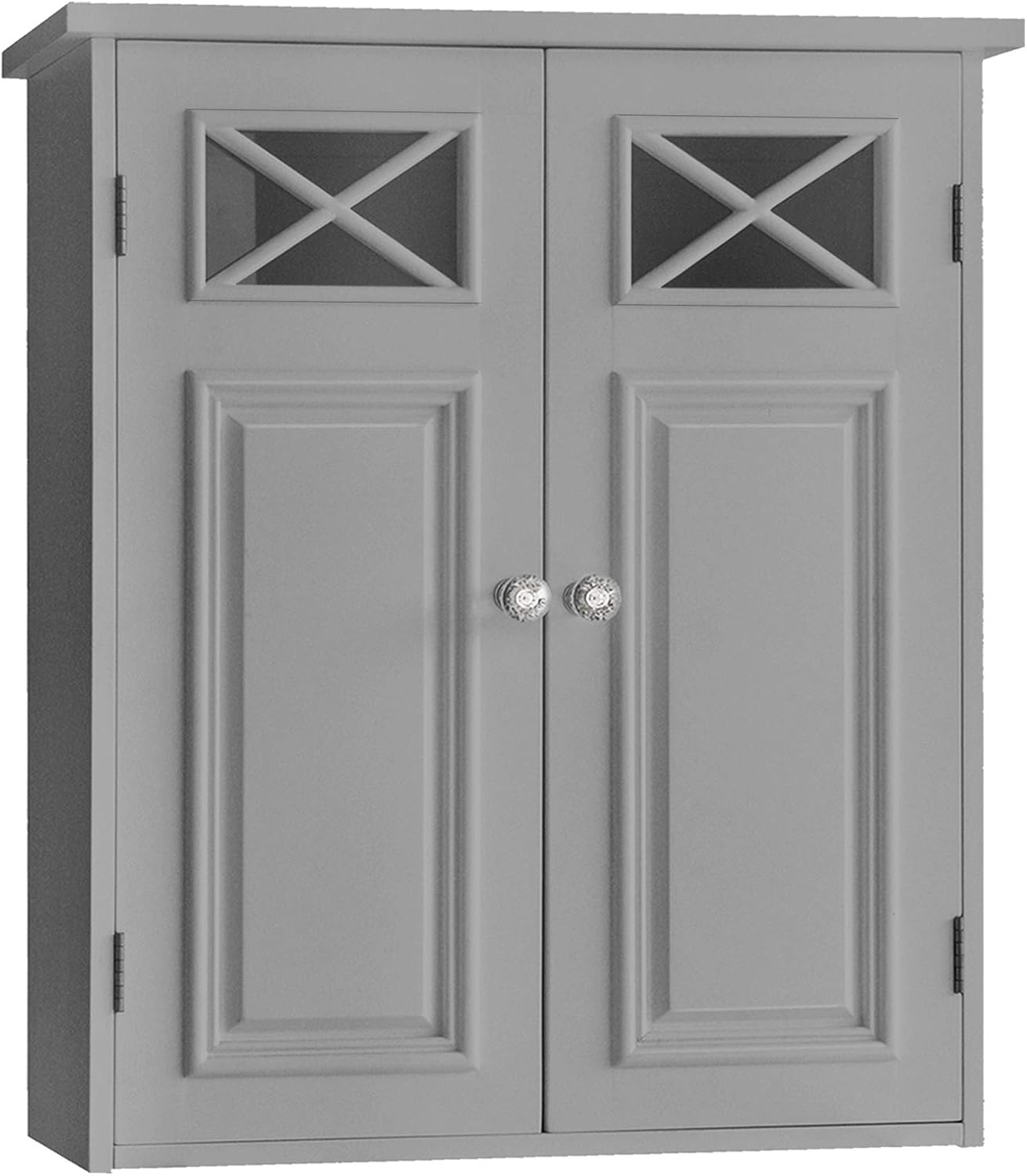 Teamson Home Dawson EHF-6810G Bathroom Cabinet with Two Doors, Grey