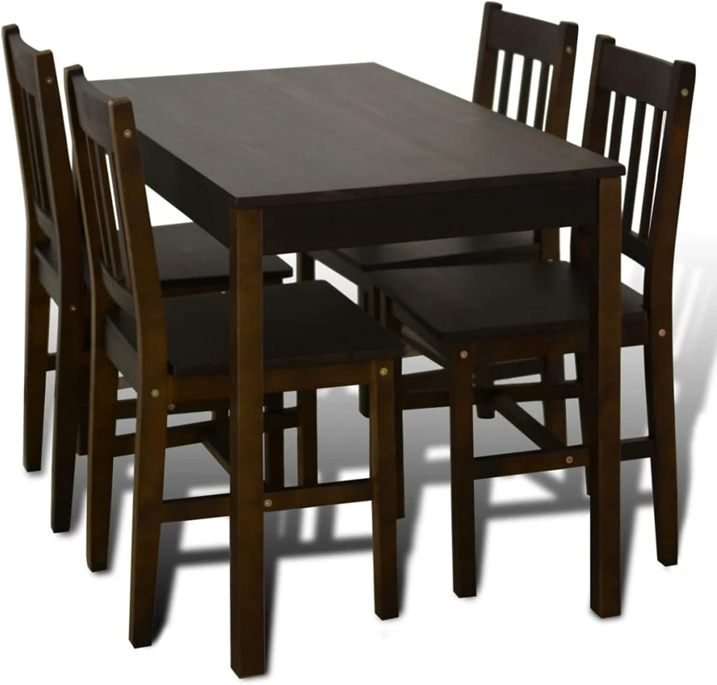 Dining Table Wooden Table with 4 Wooden Chairs, Dining Room Set, Dining Room Furniture, Dining Table with Chairs, Dining Table Set, Dining Room Set, Dining Room Set, Brown