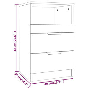 Nachttisch 2 Schubladen 1 Fach Nachtschrank Nachtkonsole Nachtkommode Schlafzimmer Schrank Kommode Grau Sonoma Holzwerkstoff