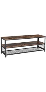 Coffee Table Living Room Table with Folding Top Closed Compartment and Mesh Shelf Metal Frame Industrial Style 100 x 55 x 47 cm Rustic Brown and Black LCT230B01