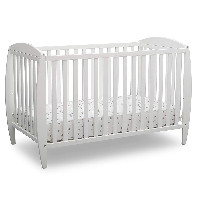 Delta Children Taylor 4-in-1 Convertible Baby Crib, Easy to Assemble, Sustainable New Zealand Wood, Grey