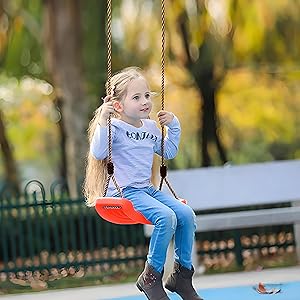 Retoo Children's Swing Garden Swing Seat Outdoor Swing Board Swing Outdoor Indoor Height Adjustable Accessories for Children Playground Plastic Durable Baby Swing Red