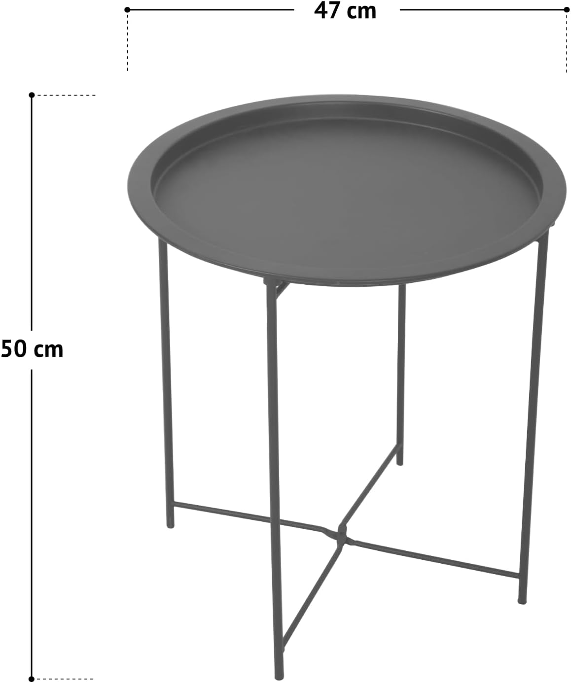 Thebe Side Table Metal Round Bedside Table Coffee Table Living Room Table Small Side Table Metal Table Flower Table Foldable Black