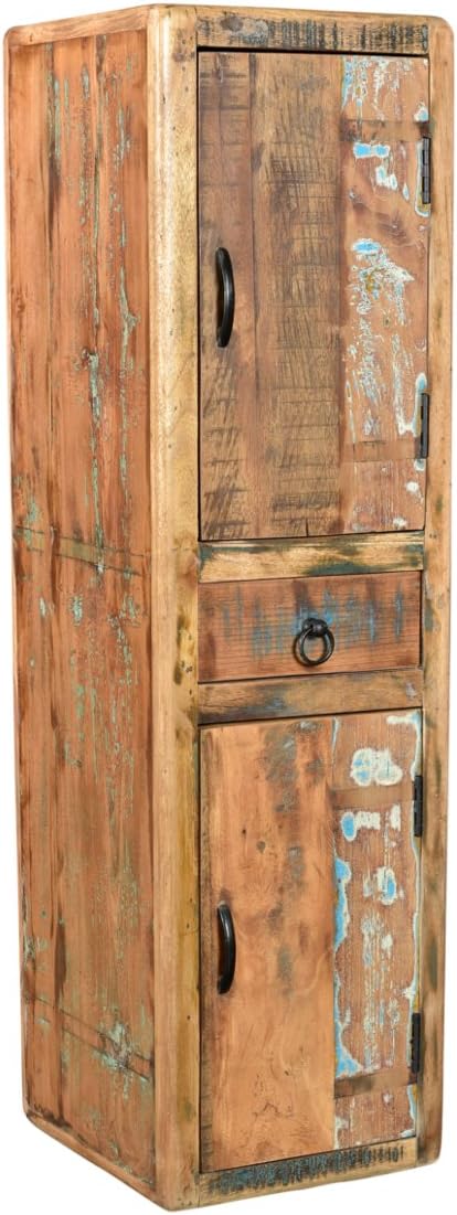 Calcutta Bathroom Tall Cabinet Recycled Wood Colourful Rustic Bathroom Tall Cabinet Solid Bathroom Furniture Solid Wood Bathroom Tall Cabinet Wall Cabinet (without Base)