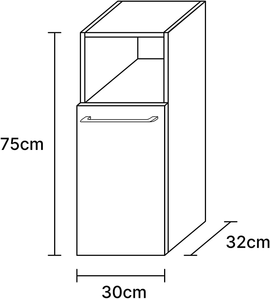 Bathroom Furniture Midi Cabinet Bathroom Cabinet Narrow Midi Cabinet Lux 30 cm in Gold Oak / Anthracite