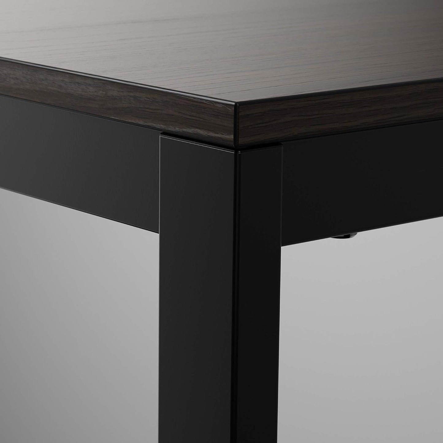 Extendable Table 80/120 x 70 cm Black/Dark Brown