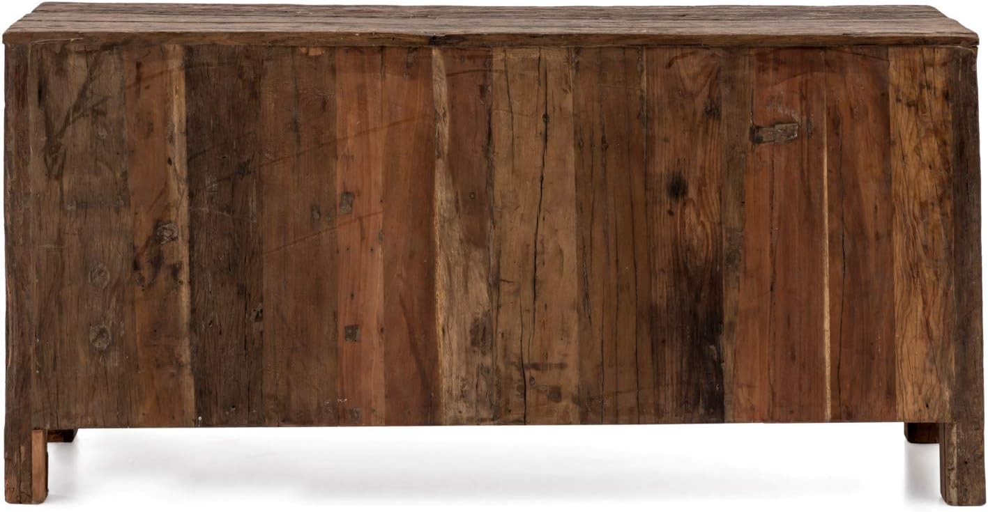 Madurai Sideboard Antique Rustic Sideboard Unique Design Chest of Drawers Brown Brick Shape Solid Wooden Furniture