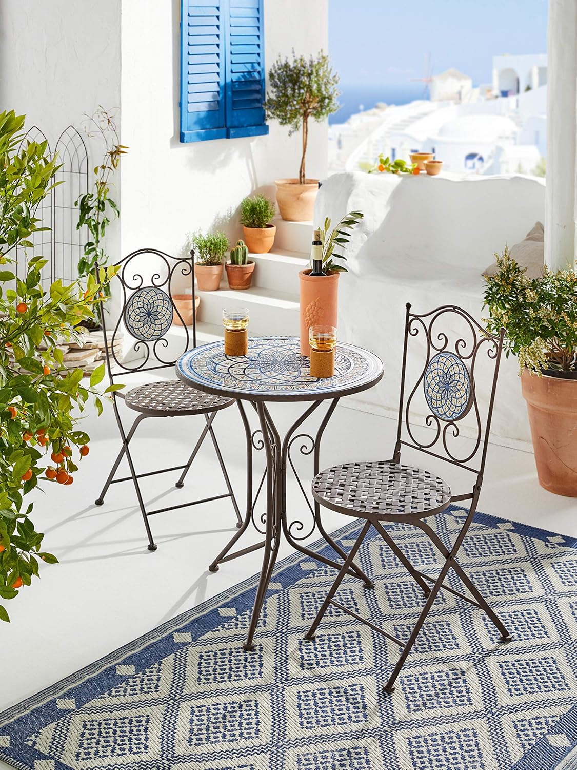 B086LH34W1 Mare Mosaic Table / Garden Table / Bistro Table Diameter 55 x 68 cm with Matching Chairs Available Separately