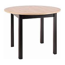 Design Dining Table GS-222 Oak Artisan Black Matt Round Extendable