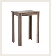 Vienna Dining Room Table / Compact Kitchen Table in Oak Look / Medium Insert in Black or White Mountable / Small Dining Table with Column Base / Column Table / 110 x 75 x 70 cm (W x H x D)