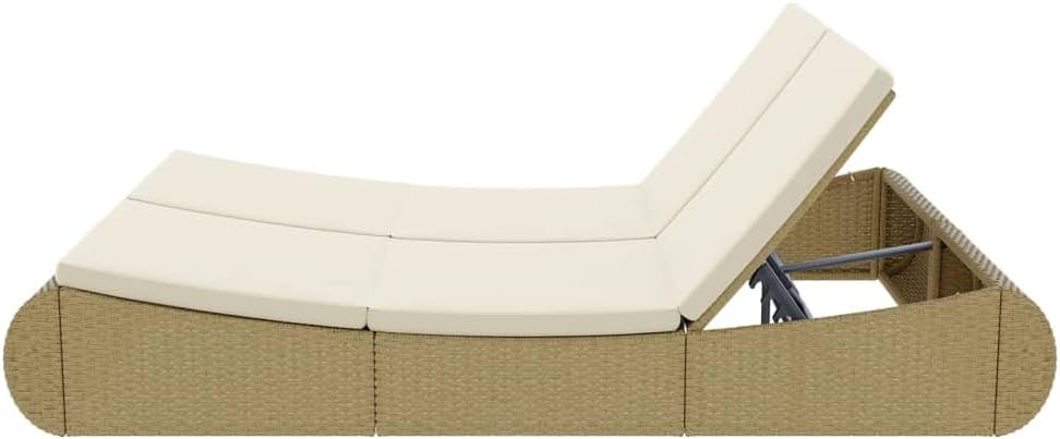 VidaXL Chaise longue pour 2 personnes Résine tressée Gris / Beige