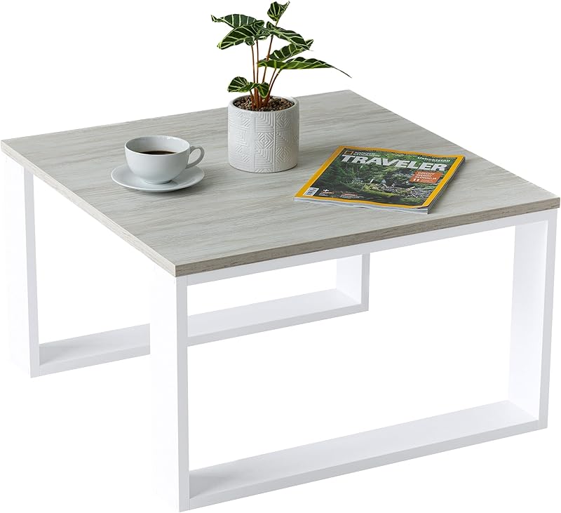 Mex-System Clif Small Coffee Table, Living Room Table, Side Table, 65 x 65 x 40 cm, Square Coffee Table, Ideal for Living Room, Room and Office, Smart Living Living Living Room Table, Modern, Wotan