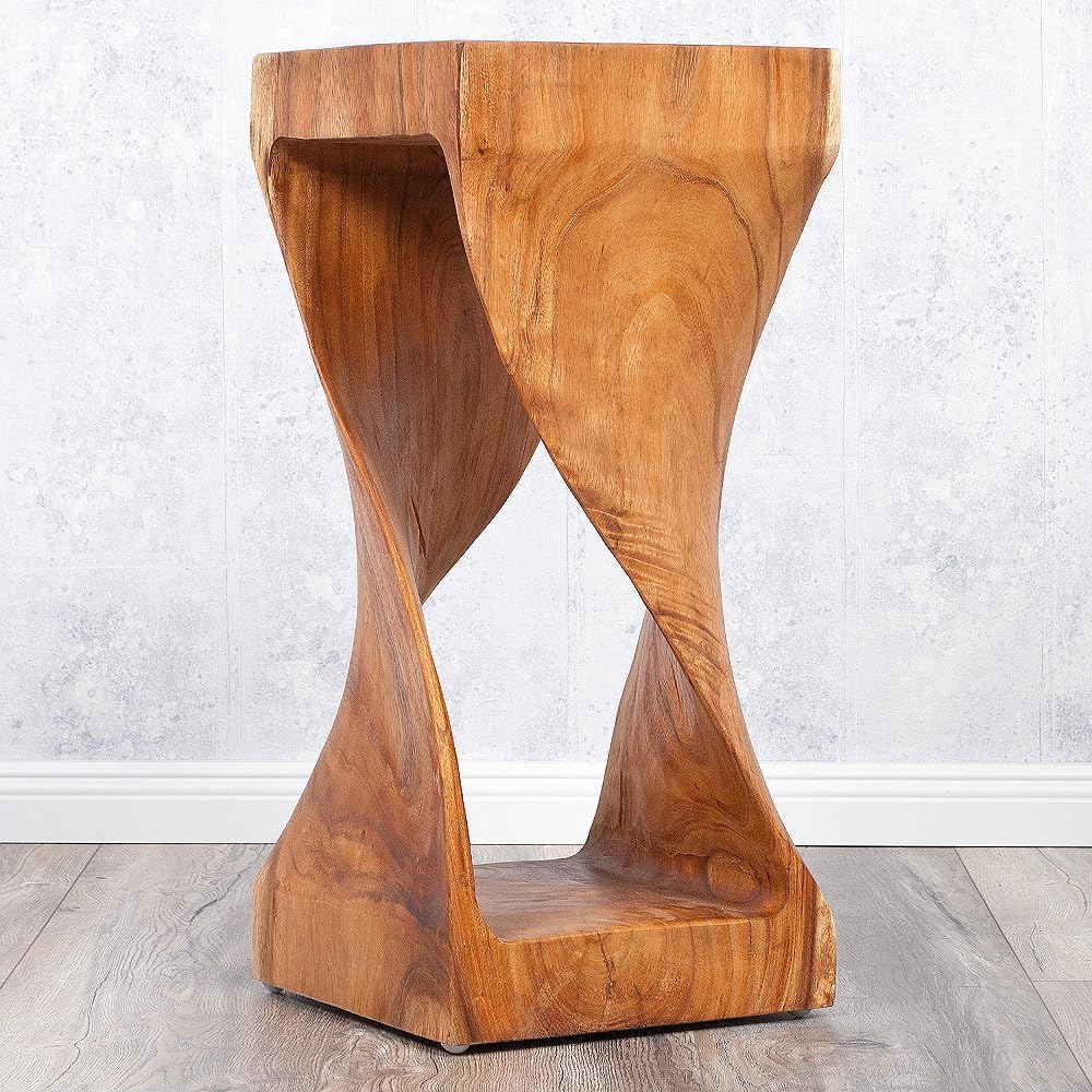 60 cm Suar Wood Side Table Telephone Table Solid Wood Decorative Column