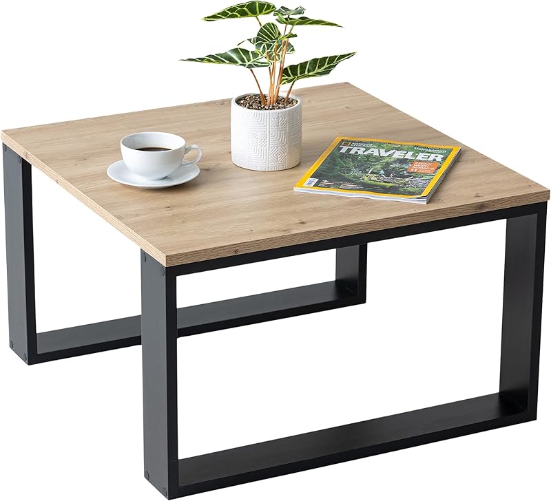 Mex-System Clif Small Coffee Table, Living Room Table, Side Table, 65 x 65 x 40 cm, Square Coffee Table, Ideal for Living Room, Room and Office, Smart Living Living Living Room Table, Modern, Wotan