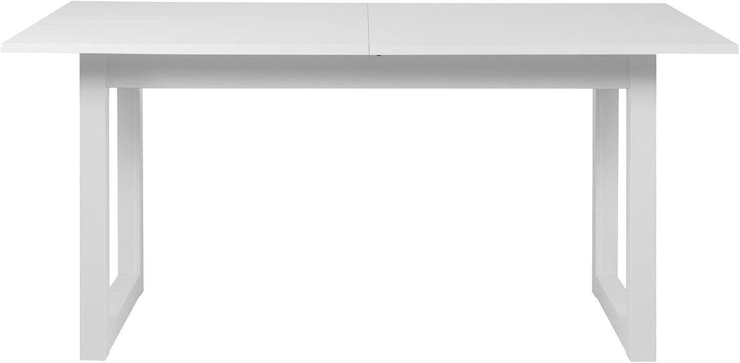 Denver 50 003207 Dining Table, Kitchen Table, Functional Table, Extendible to Approx. 200 cm White