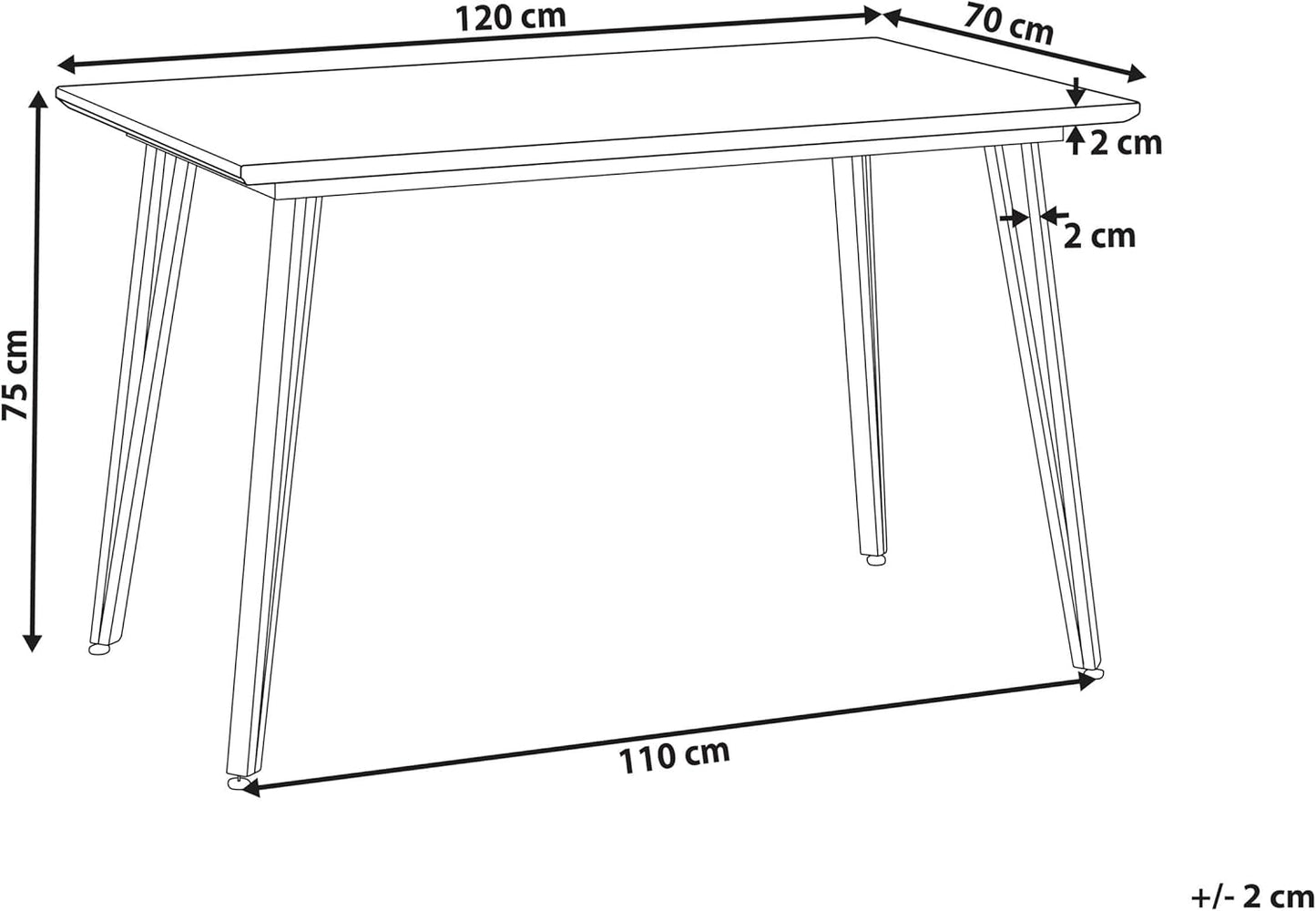 Dining Table Marble Look White / Silver Metal Frame Rectangular 120 x 70 cm Greyton