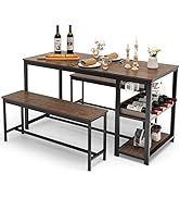 Esszimmertisch, 180 x 79 cm, rechteckiger Küchentisch aus Holz und Metall, bis 135 kg, Esstisch für 6-8 Personen, großer Tisch für Esszimmer, Wohnzimmer, Restaurant, Braun+schwarz