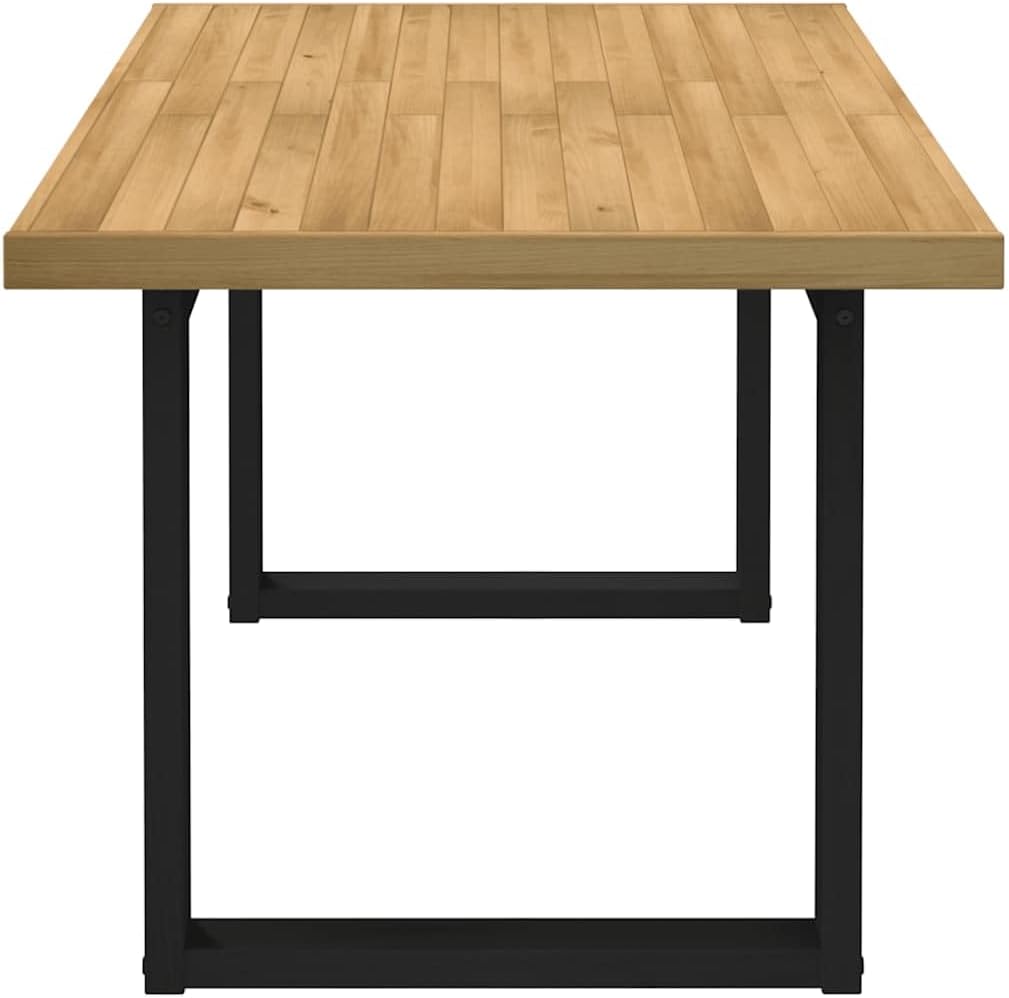 Noain Dining Table U-Shape Legs 160 x 90 x 75 cm Solid Pine Wood