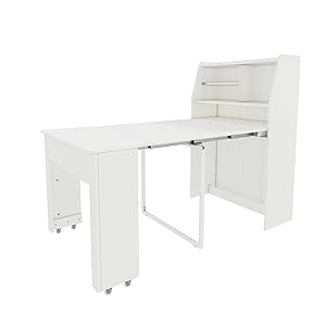 Dining Table, Small, Disposable Extendable Table, White Dining Room Storage Cabinet, Dining Table with Storage Space, Rectangular Dining Table, Coffee Lounge Table, Space-Saving,