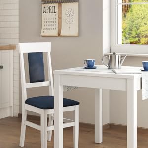 Small Dining Table Solid Wood Table White Kitchen Table Legs Smooth 90.70-50AW