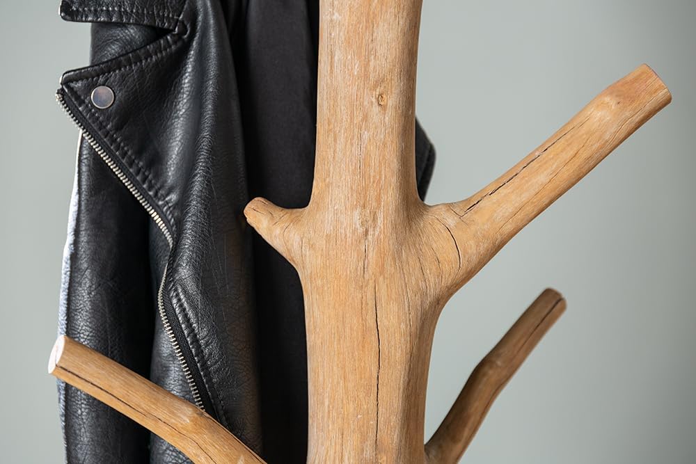 Solid Coat Stand Tree Nature 170 cm Natural Wood Coat Rack Hallway Coat Hook Made of Solid Wood