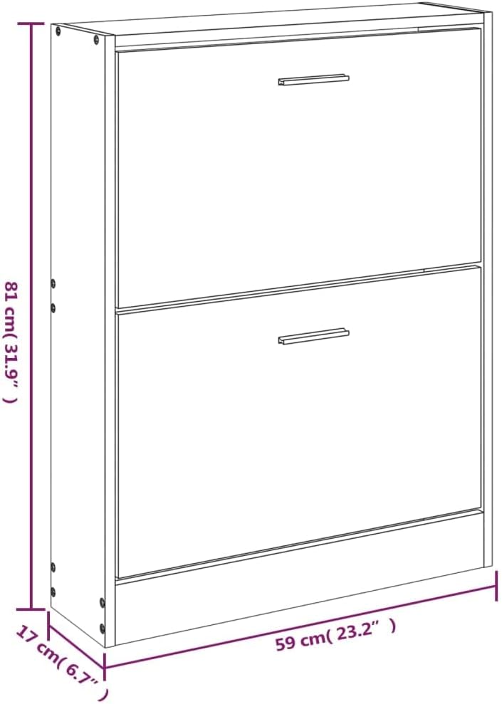 Shoe Cabinet Shoe Rack Shoe Storage Shoe Storage Shoe Cabinet High Gloss White 59 x 17 x 81 cm Wood Material