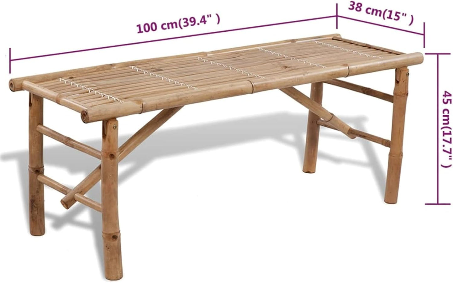 Beer Table with 2 Benches, Beer Tent Set, Camping Table Chair Set, Garden Furniture Set, 100 cm Bamboo