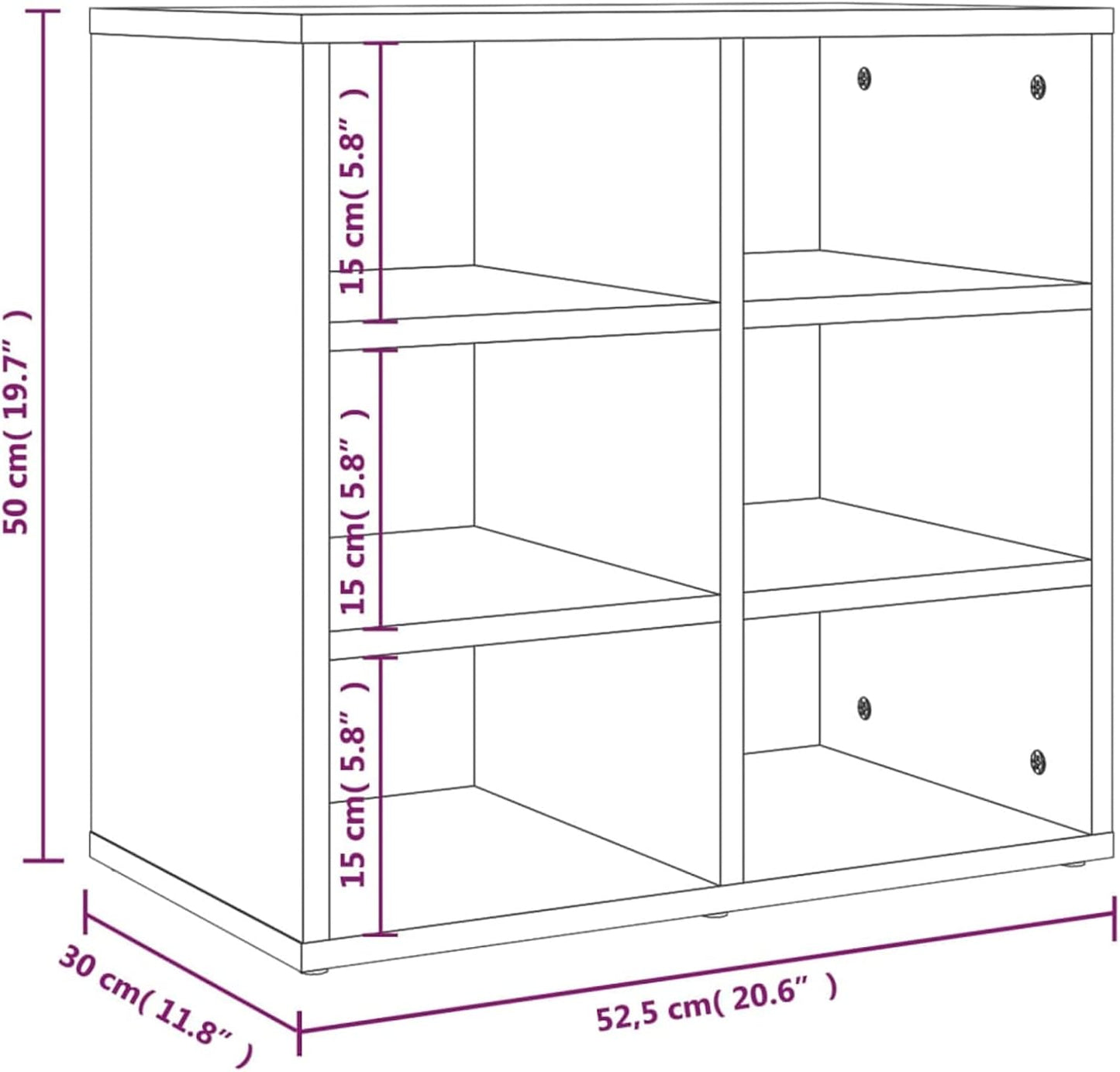 Shoe Rack, Shoe Rack, Shoe Rack, Shoe Rack, Cupboard for Shoes, Shoe Shelf, Shoe Stand, Hallway Furniture, Sonoma Oak, 52.5 x 30 x 50 cm